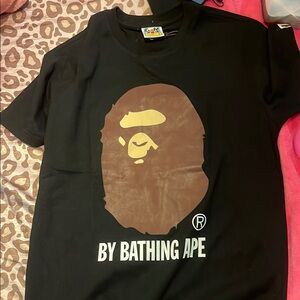 Bape Black Tee with Brown Ape Graphic